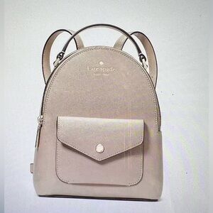 NEW ♠️ Kate Spade NY Schuyler Mini Backpack Saffiano Leather Bag Beige K8702